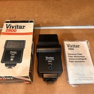 Vintage Vivitar 2800 Auto Thyristor Electronic Flash w/ Original Box & Manuals